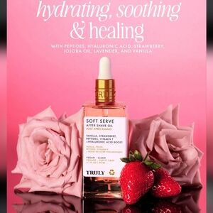 NIB $33 Truly Soft Serve After Shave Strawberry Vanilla Oil 90ml